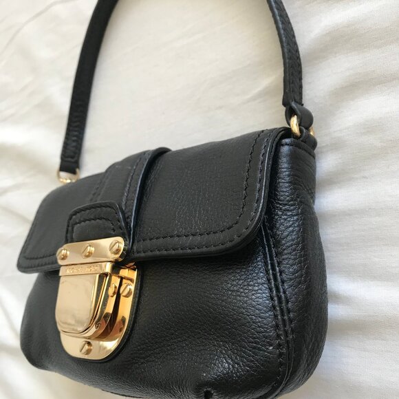MICHAEL KORS BLACK GENUINE LEATHER MINI HANDBAG - Picture 3 of 6